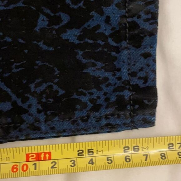 Free People Burnout Velvet Jeans Womens 27 Blue Black Winter Skinny - Picture 12 of 12